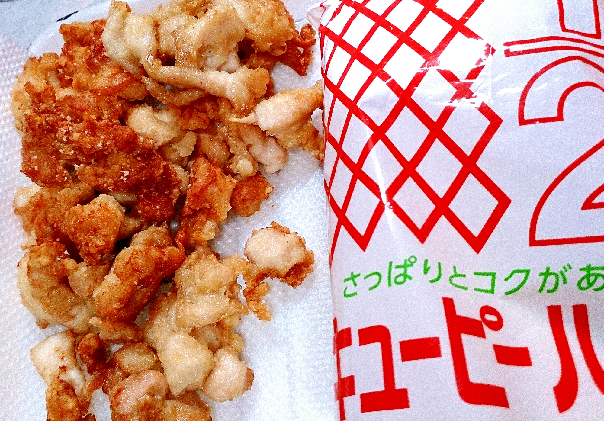鶏胸肉の小さな唐揚げ-マヨ生姜醤油-
