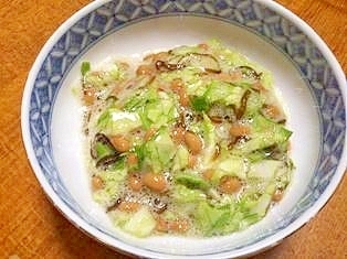 アレンジ納豆　キャベツ・もずく