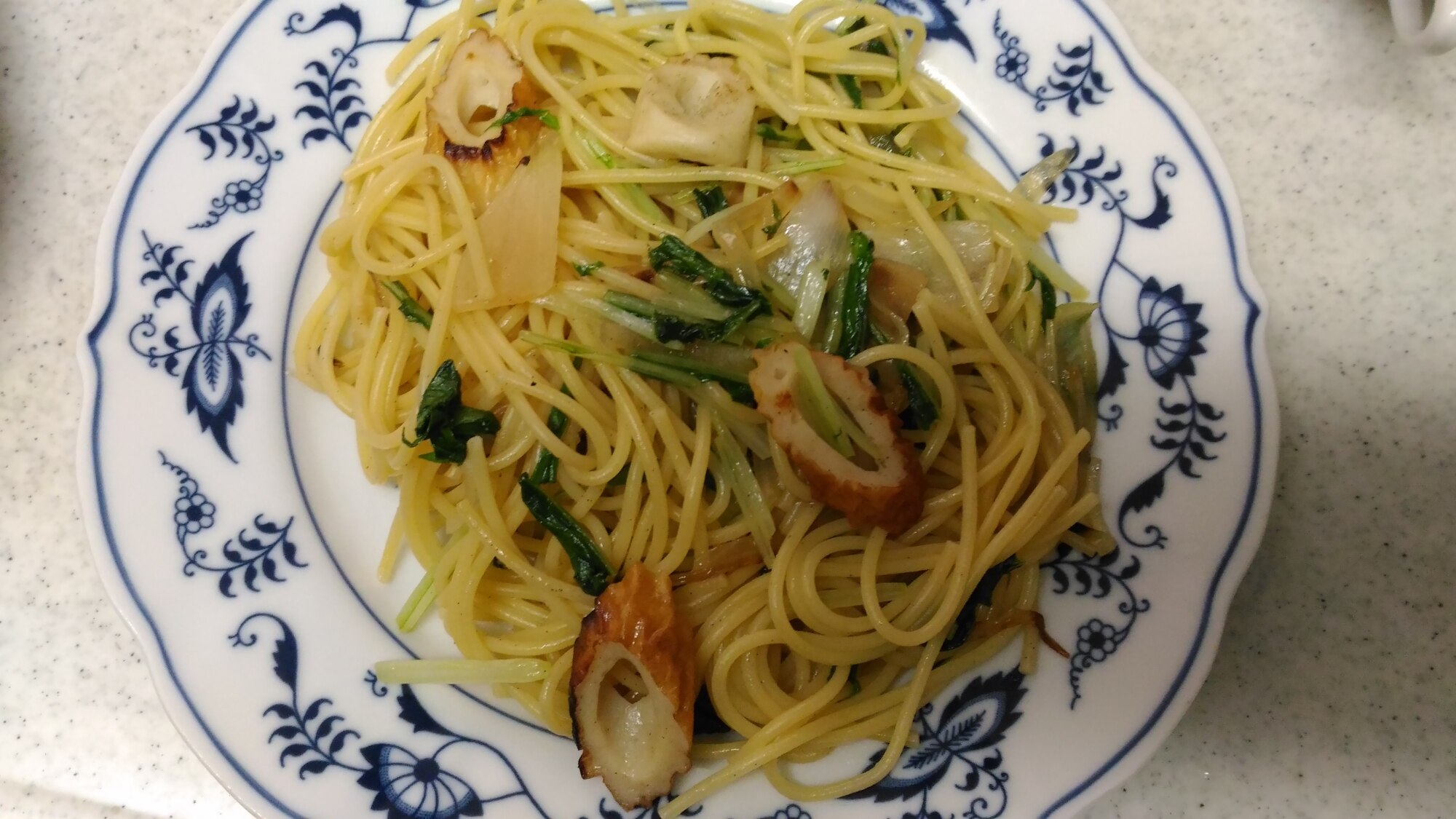 竹輪と水菜、玉葱の和風パスタ レシピ・作り方 by ねあっっ - 楽天レシピ