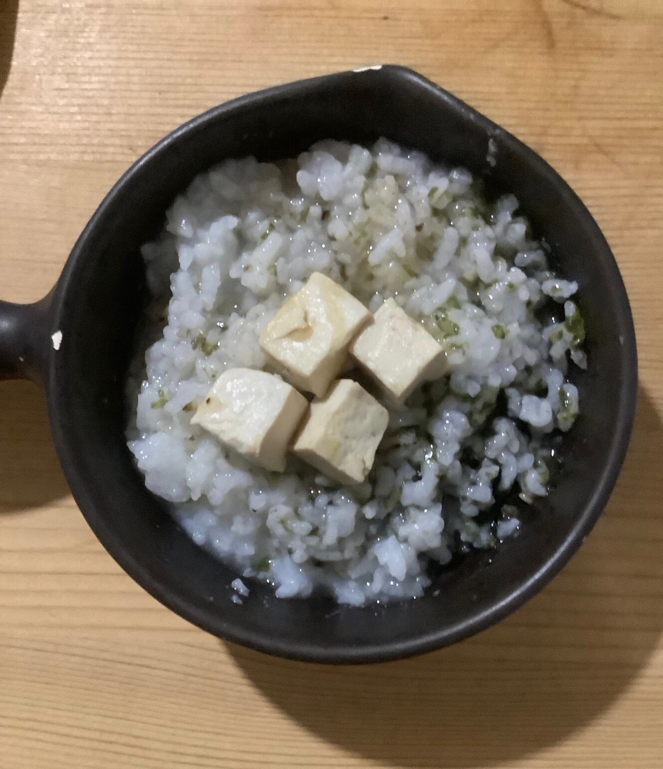 豆腐乗せ◆海苔入りおかゆ♪