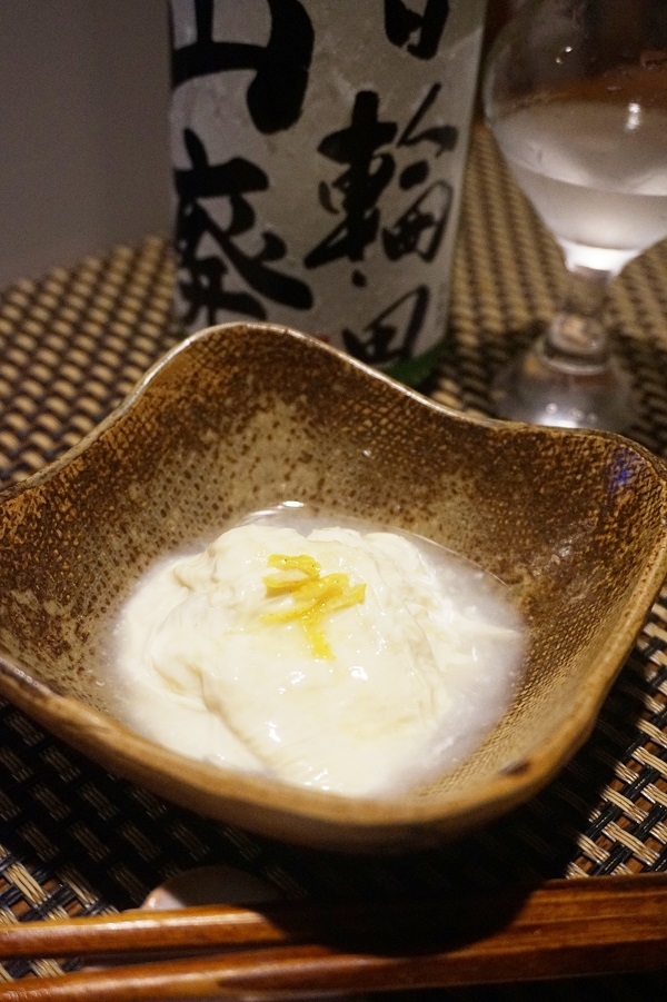 日本酒進む、白子と湯葉の餡かけ