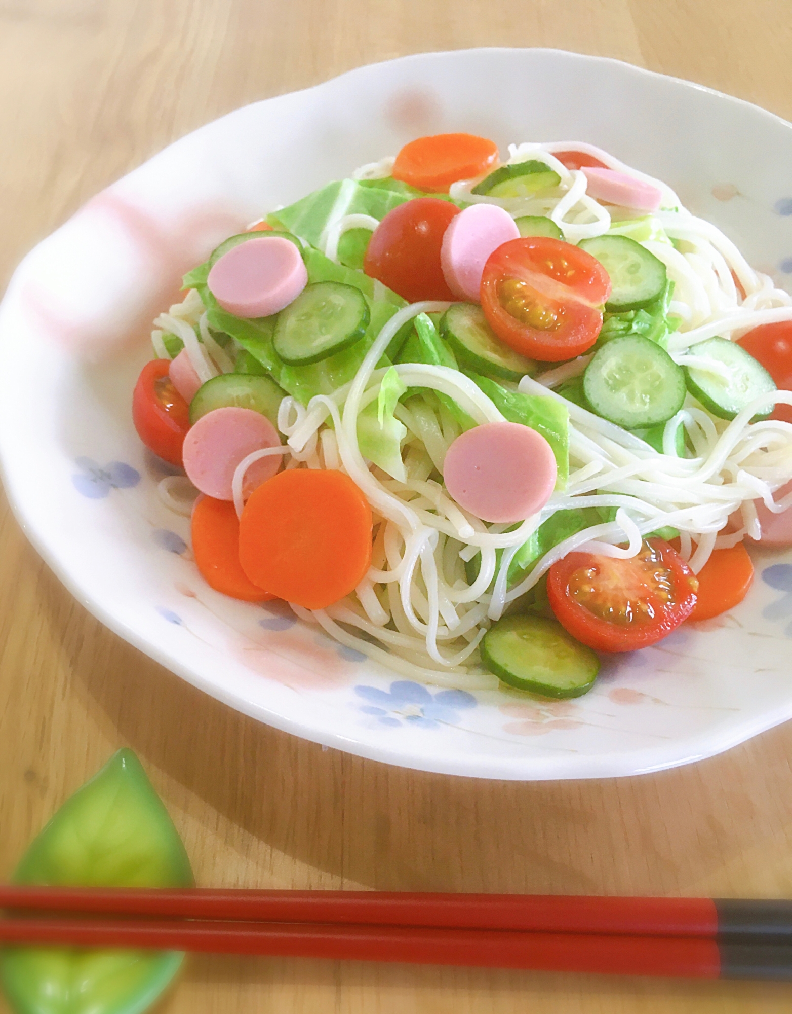 フライパン１つで簡単♪春の彩り素麺♡