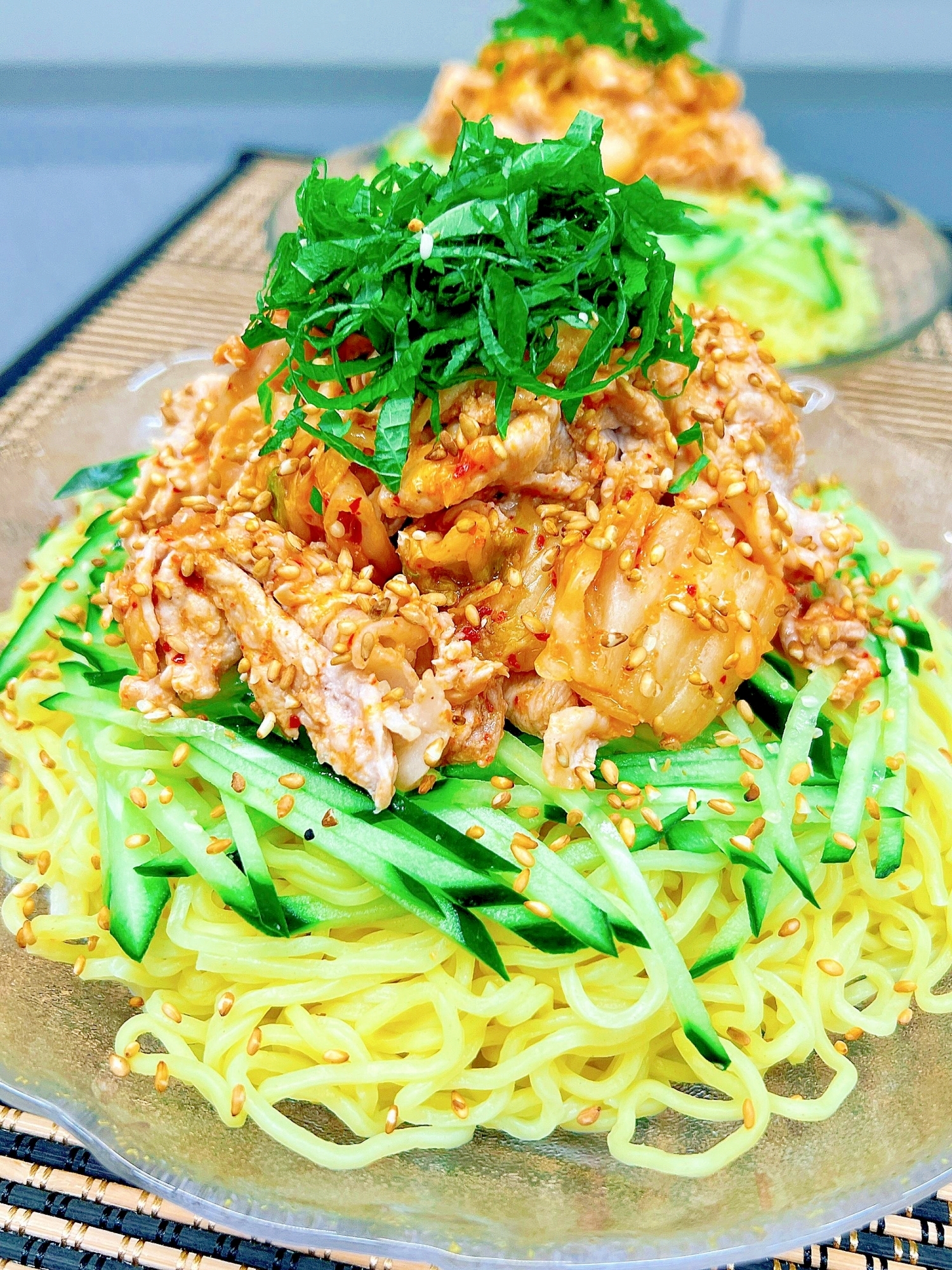 食欲増進！豚キムチ冷やし中華