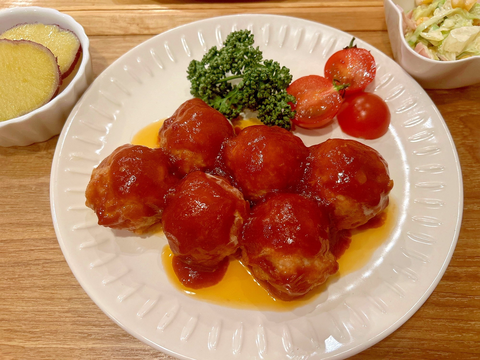 レンジで簡単！ヘルシーミートボール♡
