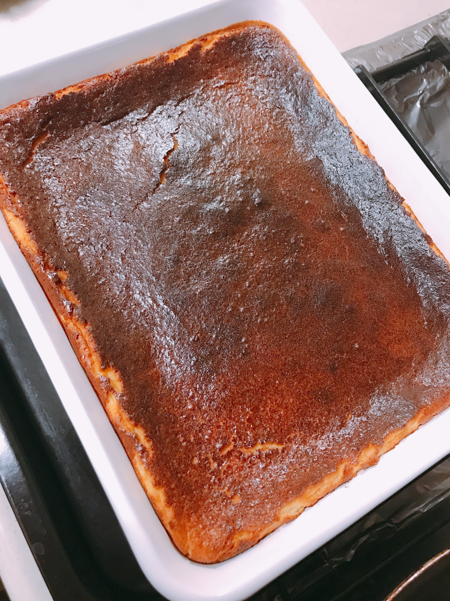 デザート ホーローバットでベイクドチーズケーキ レシピ 作り方 By てぉちゃん 楽天レシピ