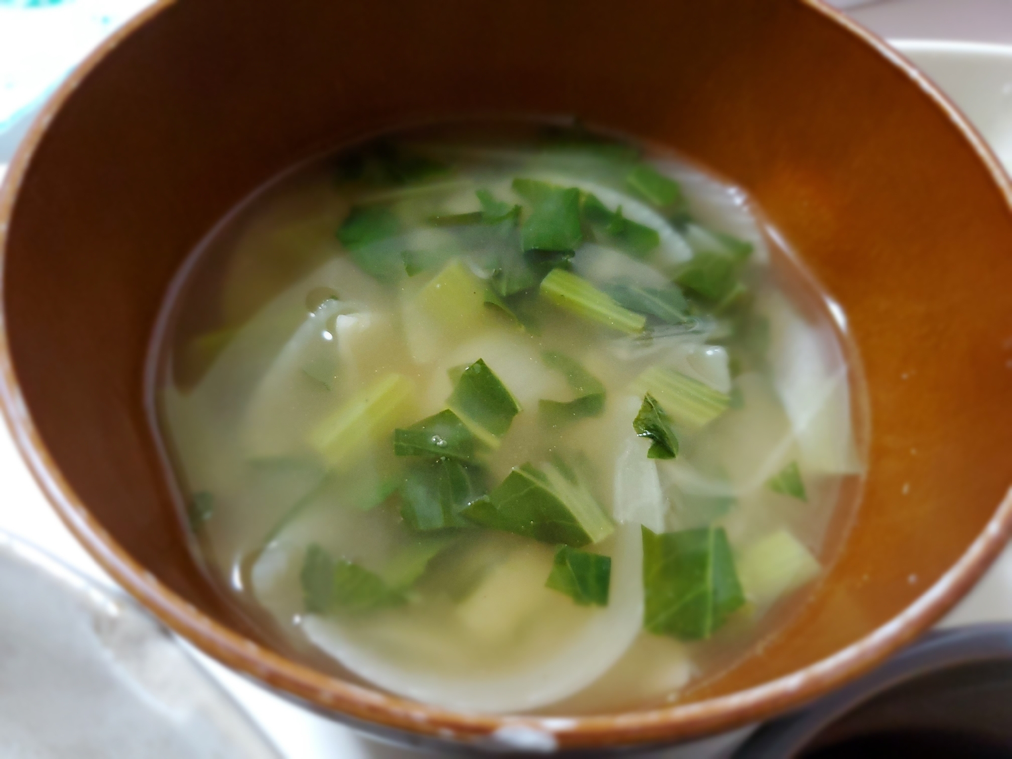 離乳食完了期 小松菜の炒め味噌汁