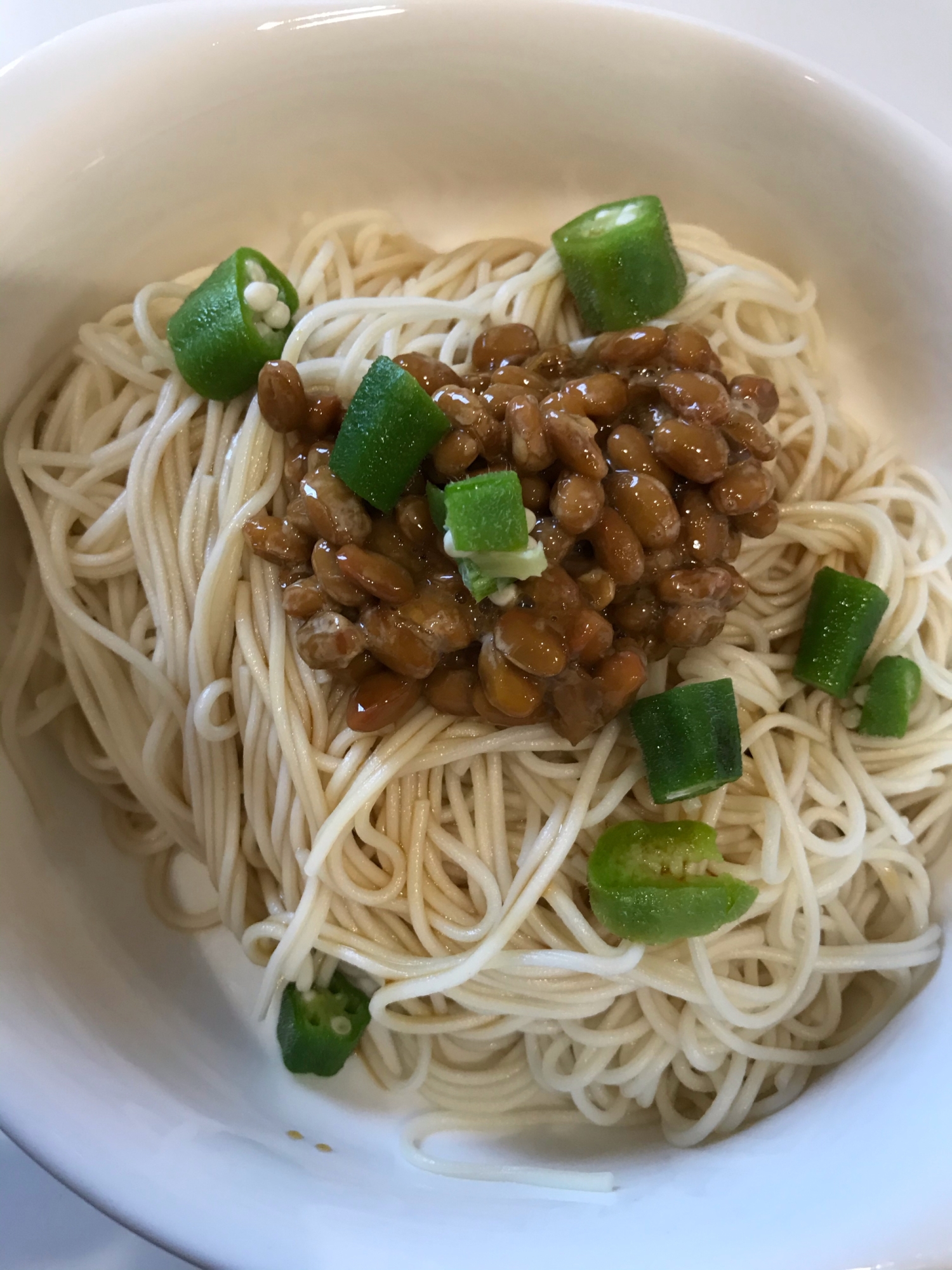 納豆オクラそうめん