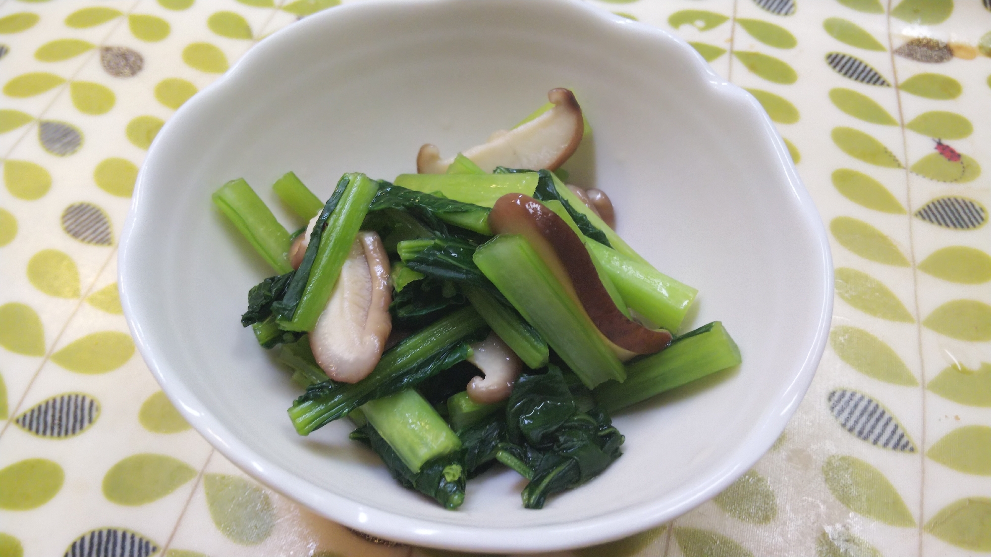 白だしで簡単 小松菜と椎茸のさっと煮 レシピ 作り方 By うろちょろ 楽天レシピ