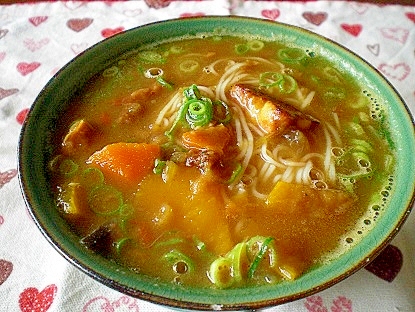 残りカレーで！　「カレーにゅう麺」　　　♪♪