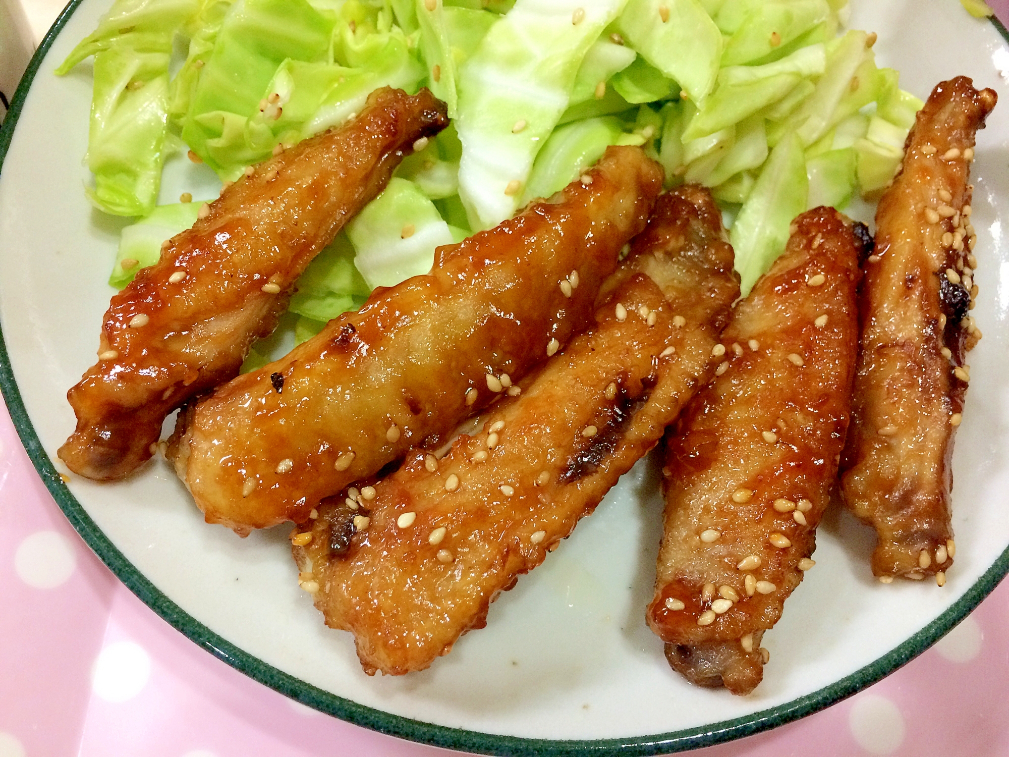 パパの大好物★鶏手羽中の甘辛照り焼き