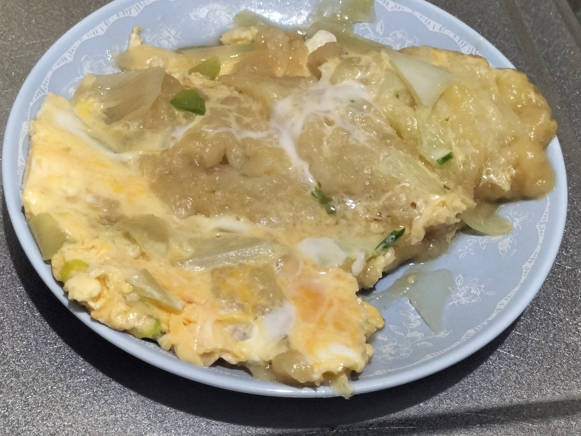 穴子天の残りで簡単卵とじ丼