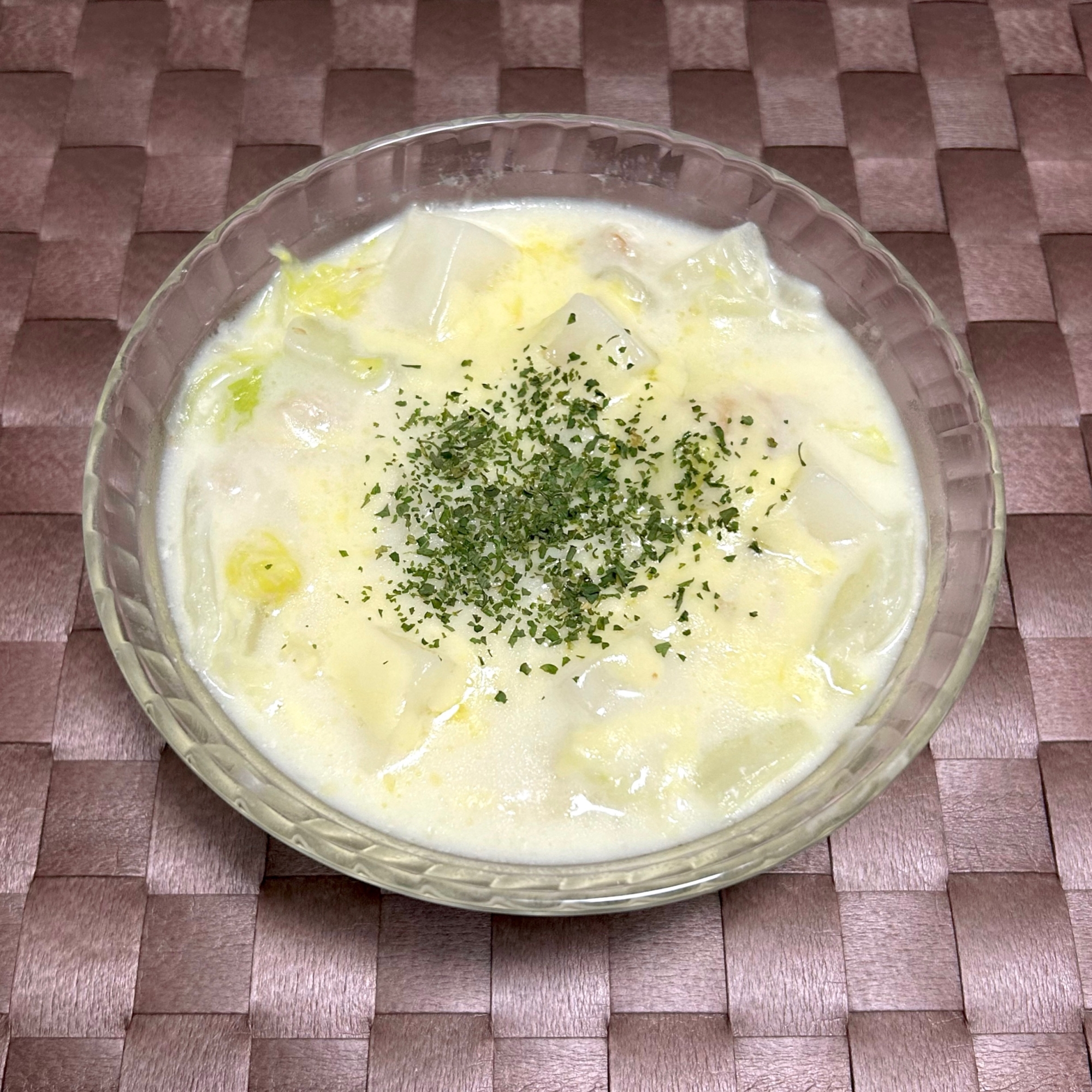 【簡単】お餅と白菜のクリームシチュー