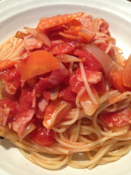 トマト缶で簡単トマトスパゲティ