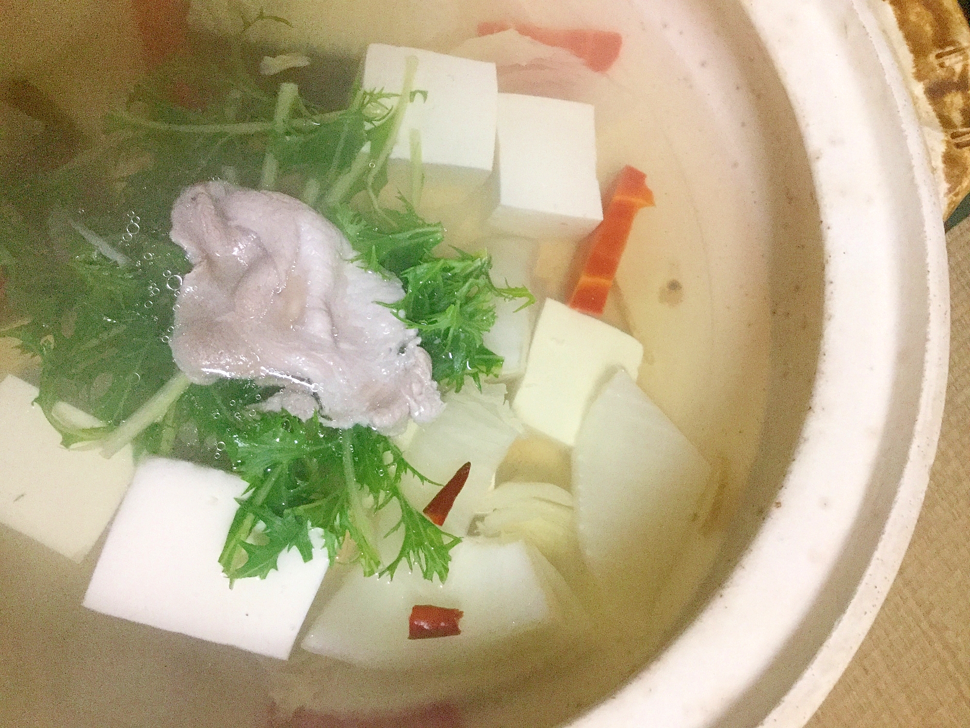 水菜の豚しゃぶ鍋。