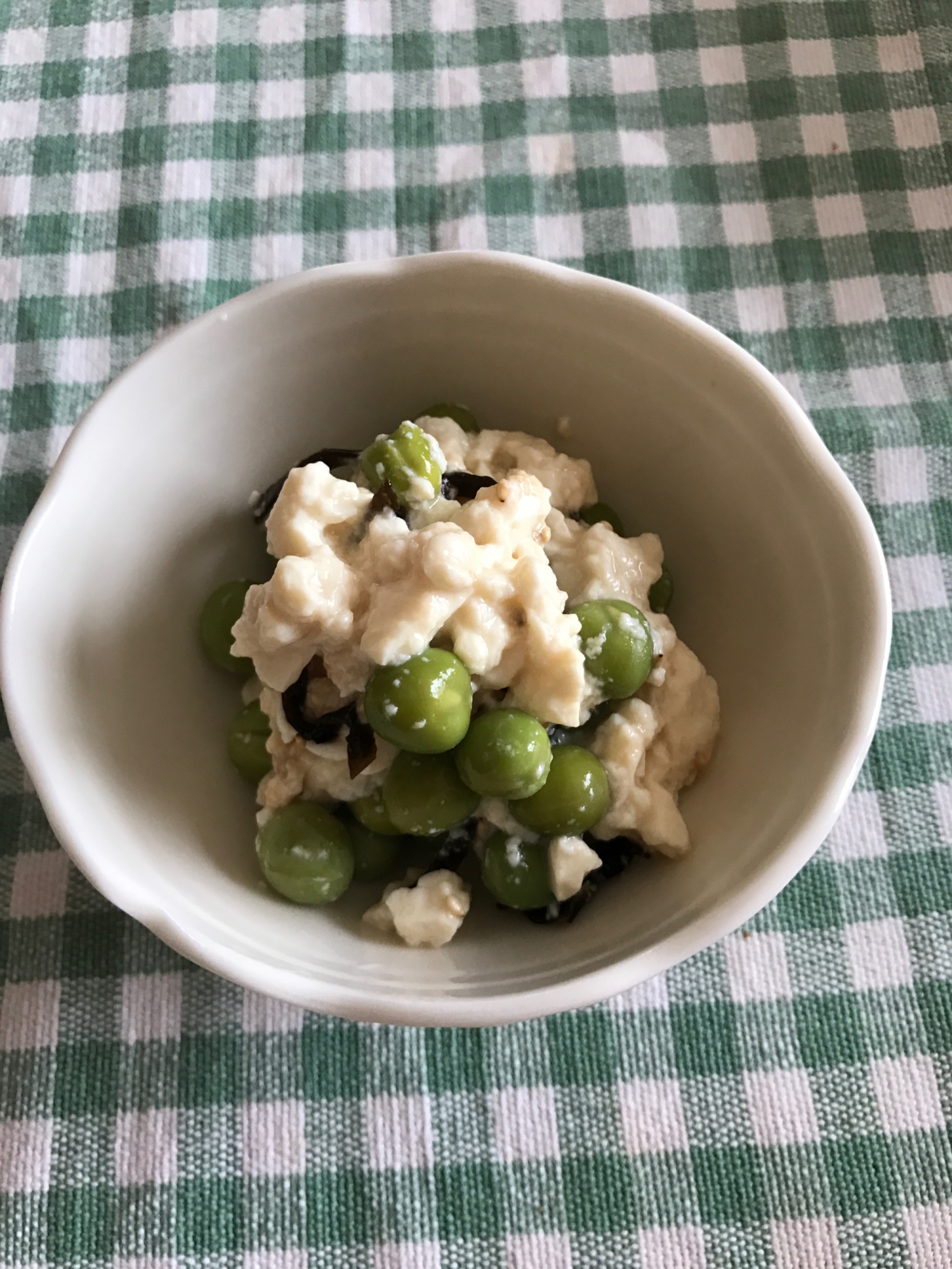 えんどう豆と豆腐の昆布ナムル