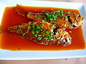 中華風魚の揚げ煮