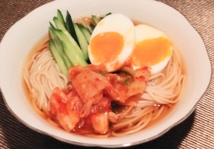 お素麺deさっぱり冷麺風☆