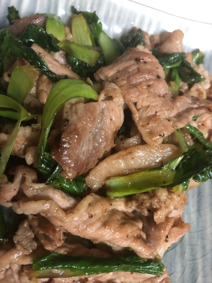 チンゲン菜と豚こまの塩麹炒め