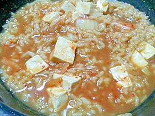 豆腐入り★みそキムチ雑炊