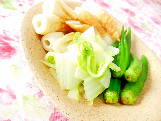 ❤竹輪と白菜とオクラのサッと煮❤