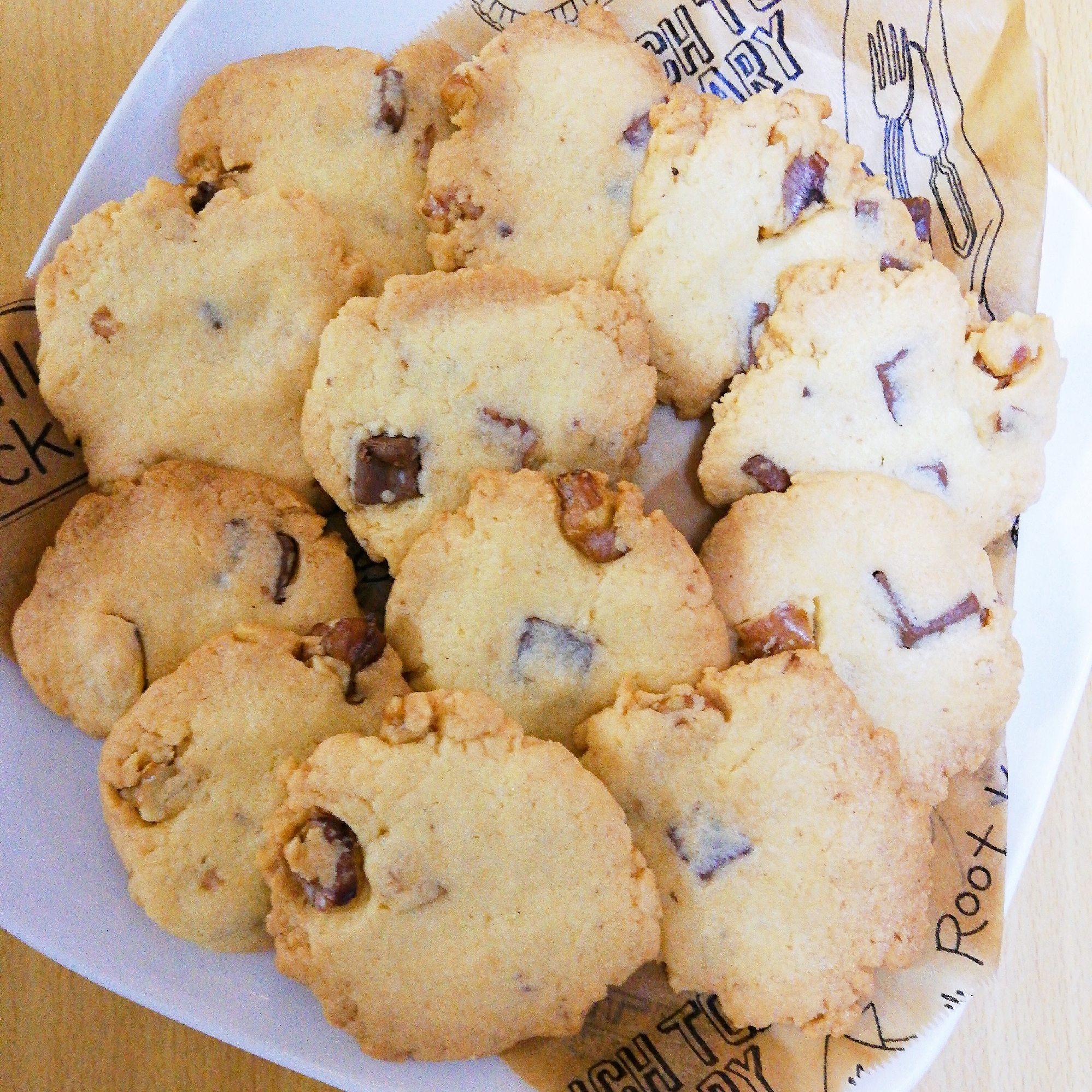 簡単 くるみとチョコチップのクッキー レシピ 作り方 By あんごるぁうさぎ 楽天レシピ