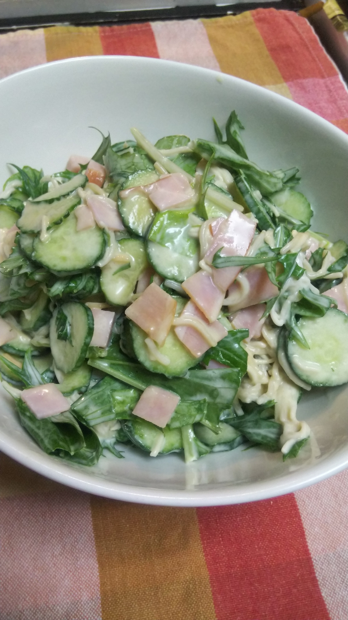 余ったそうめんで☆マヨ素麺サラダ