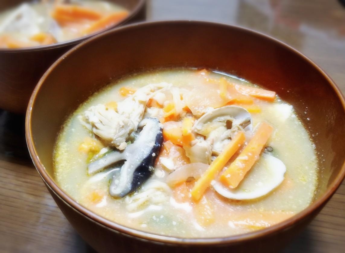 アサリとキノコのピリ辛味噌スープ *テンジャンチゲ