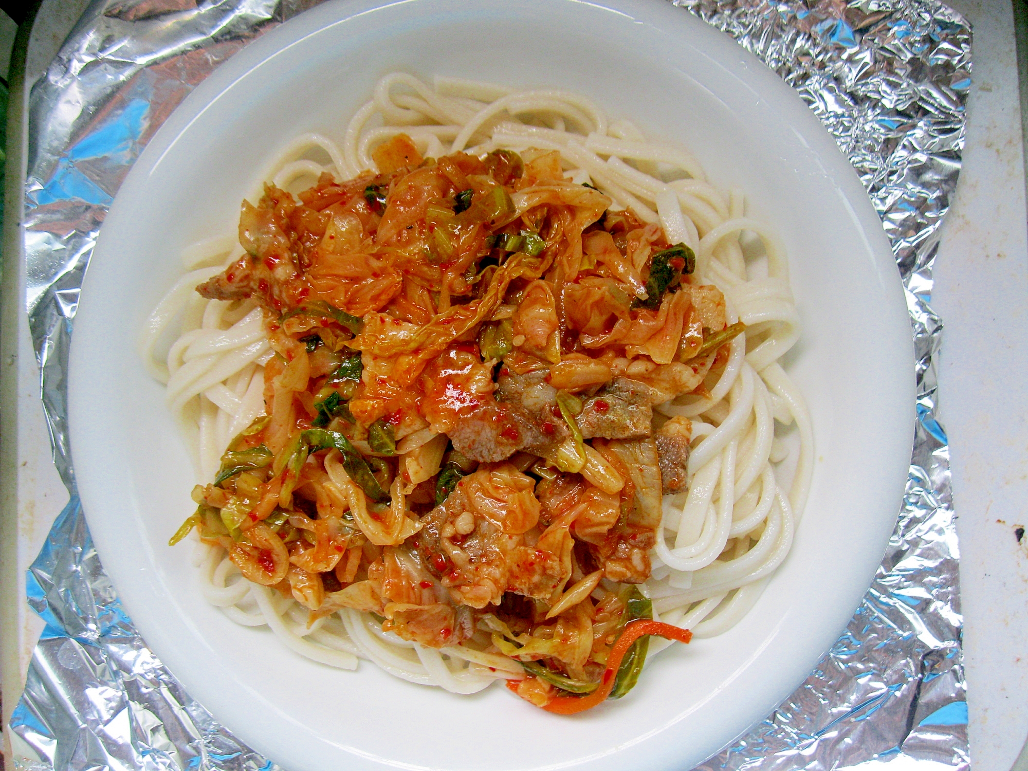 豚キムチキャベツうどん