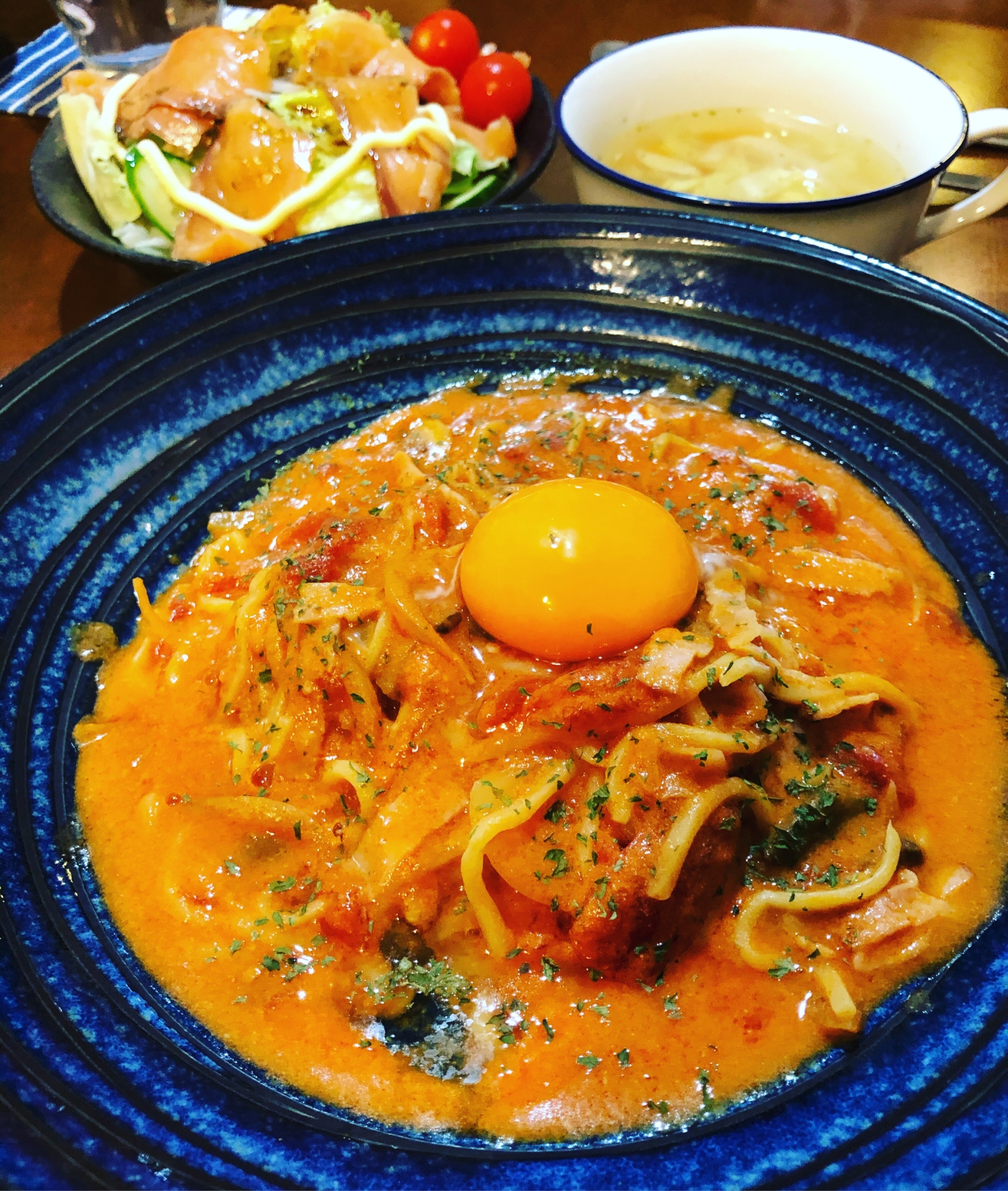 お家で簡単にお店の味!濃厚チリカルボナーラ