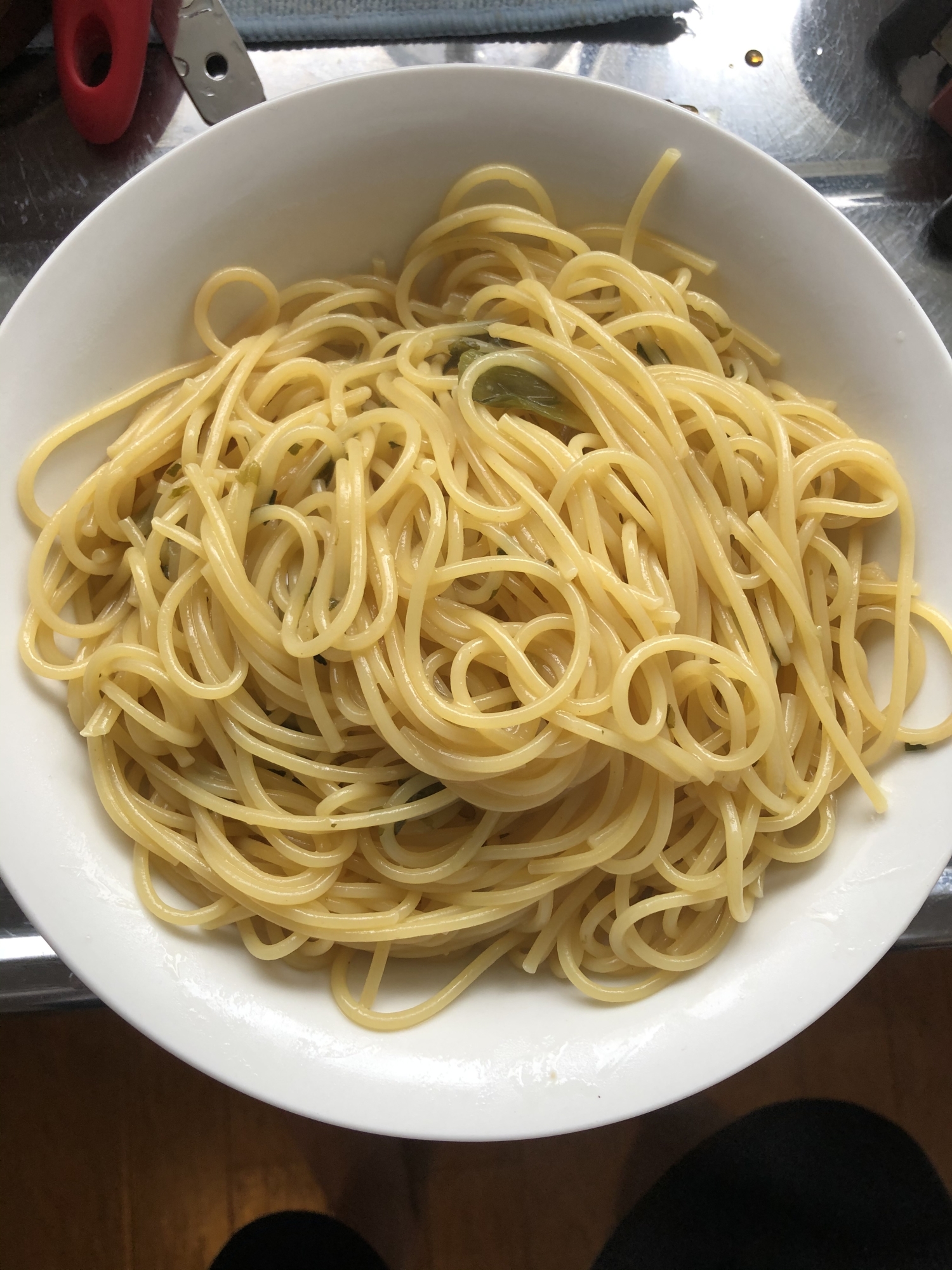 味噌汁リメイク　トロトロ味噌煮込みパスタ