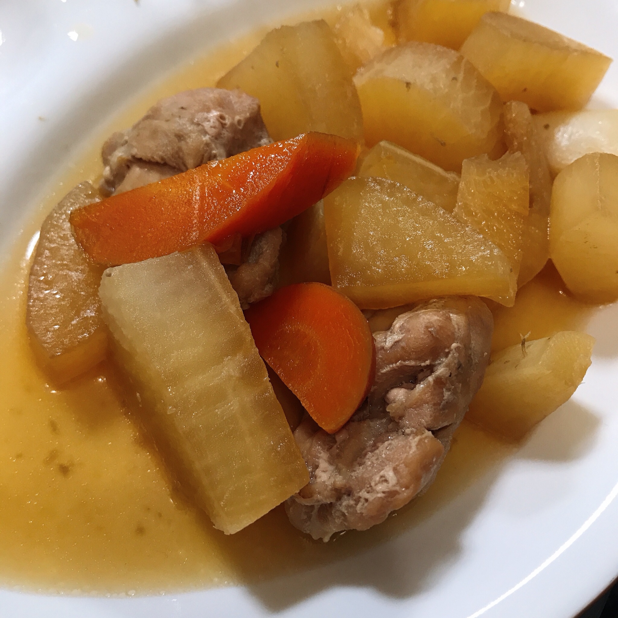 大根とにんじんと鶏肉の煮物