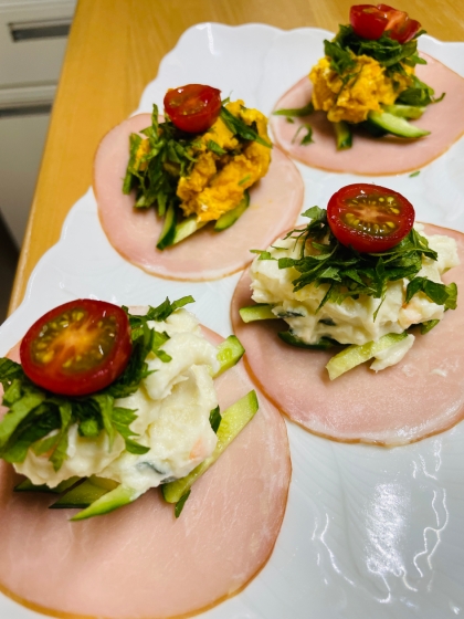 5分で！タルタルマヨサラダハム包み