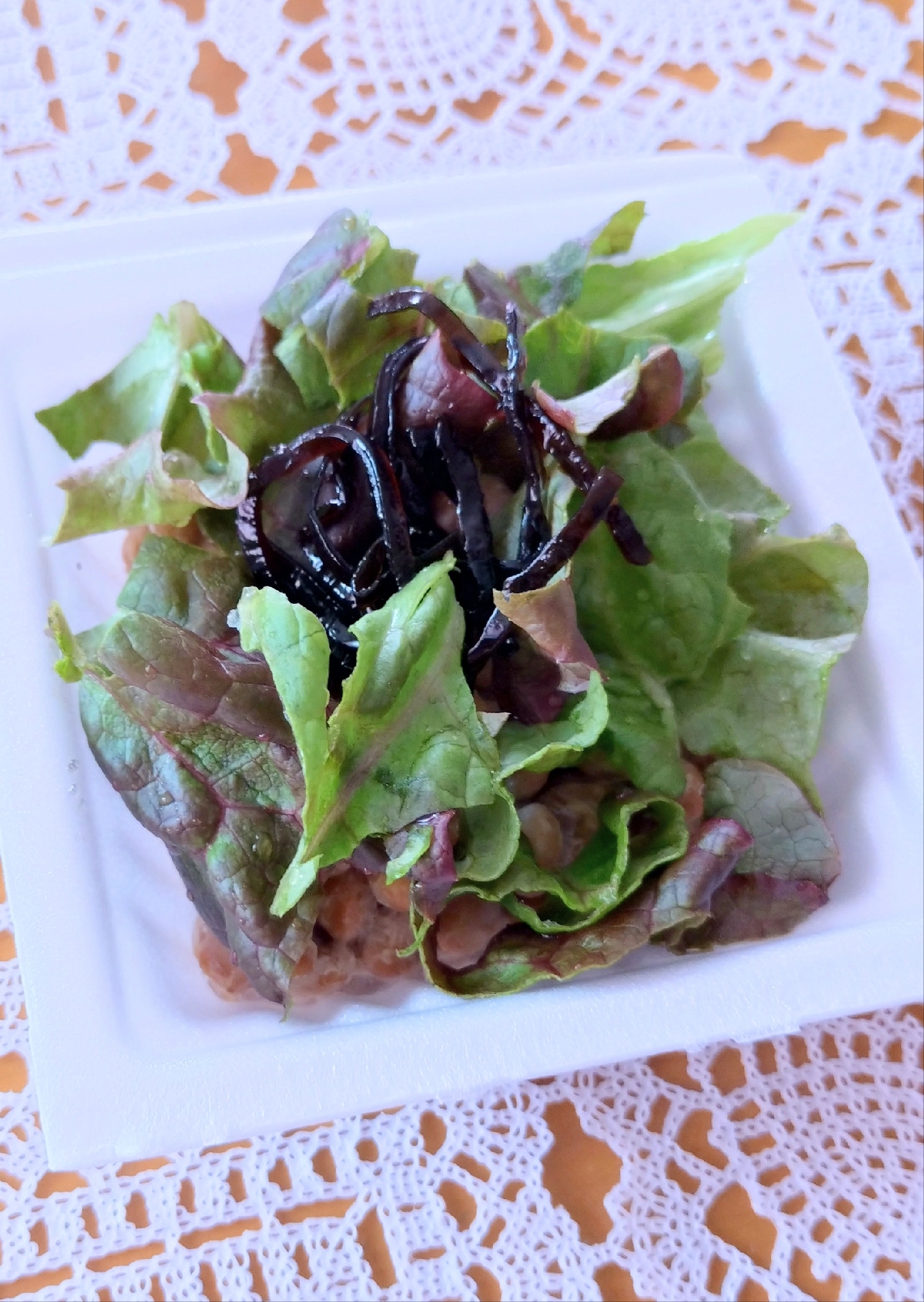サニーレタスと昆布の納豆☆