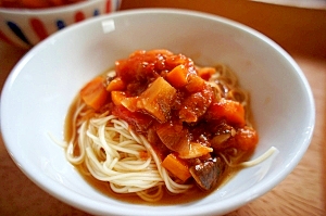 圧力鍋で作ったラタトゥイユ風で☆アレンジそうめん