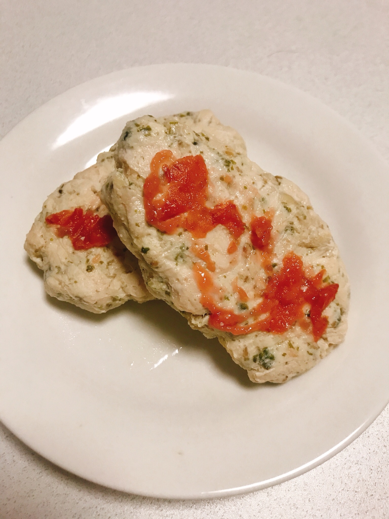 レンジで！鶏胸肉の梅あおさ海苔ハンバーグ