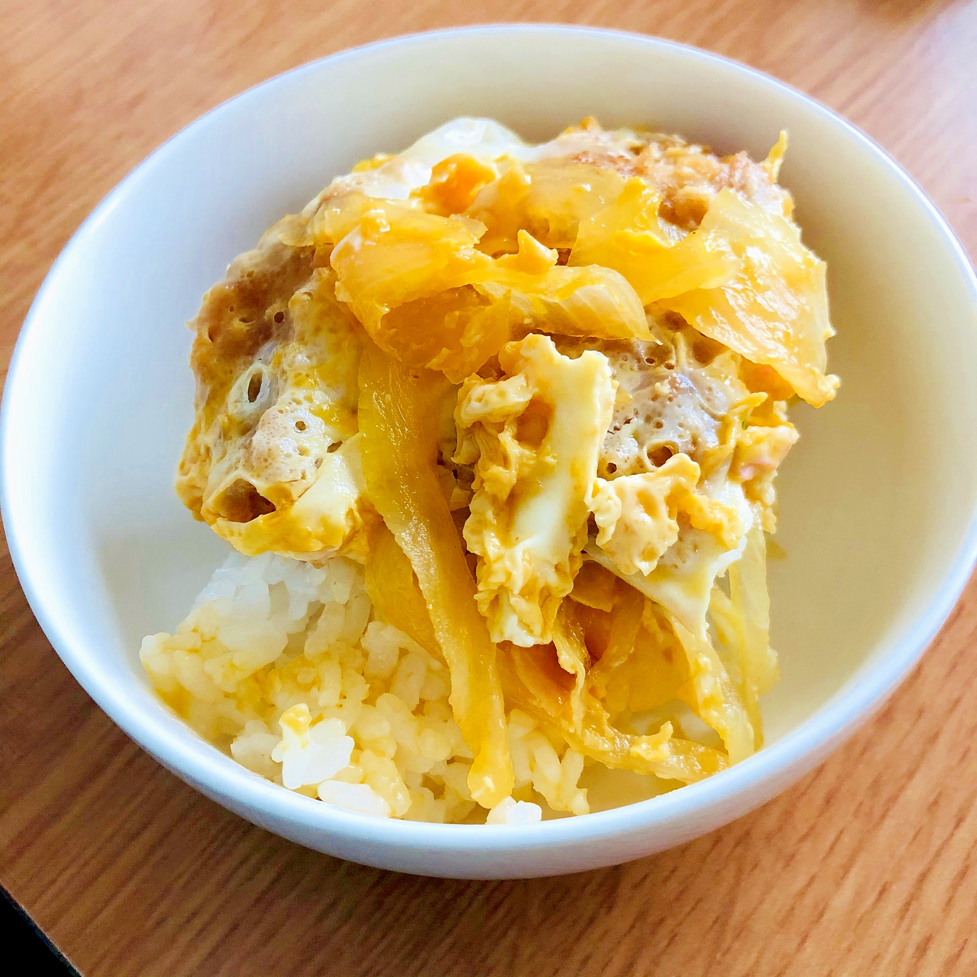 フライパンでカツ丼