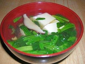 椎茸入りほうれん草と豆腐の和風スープ