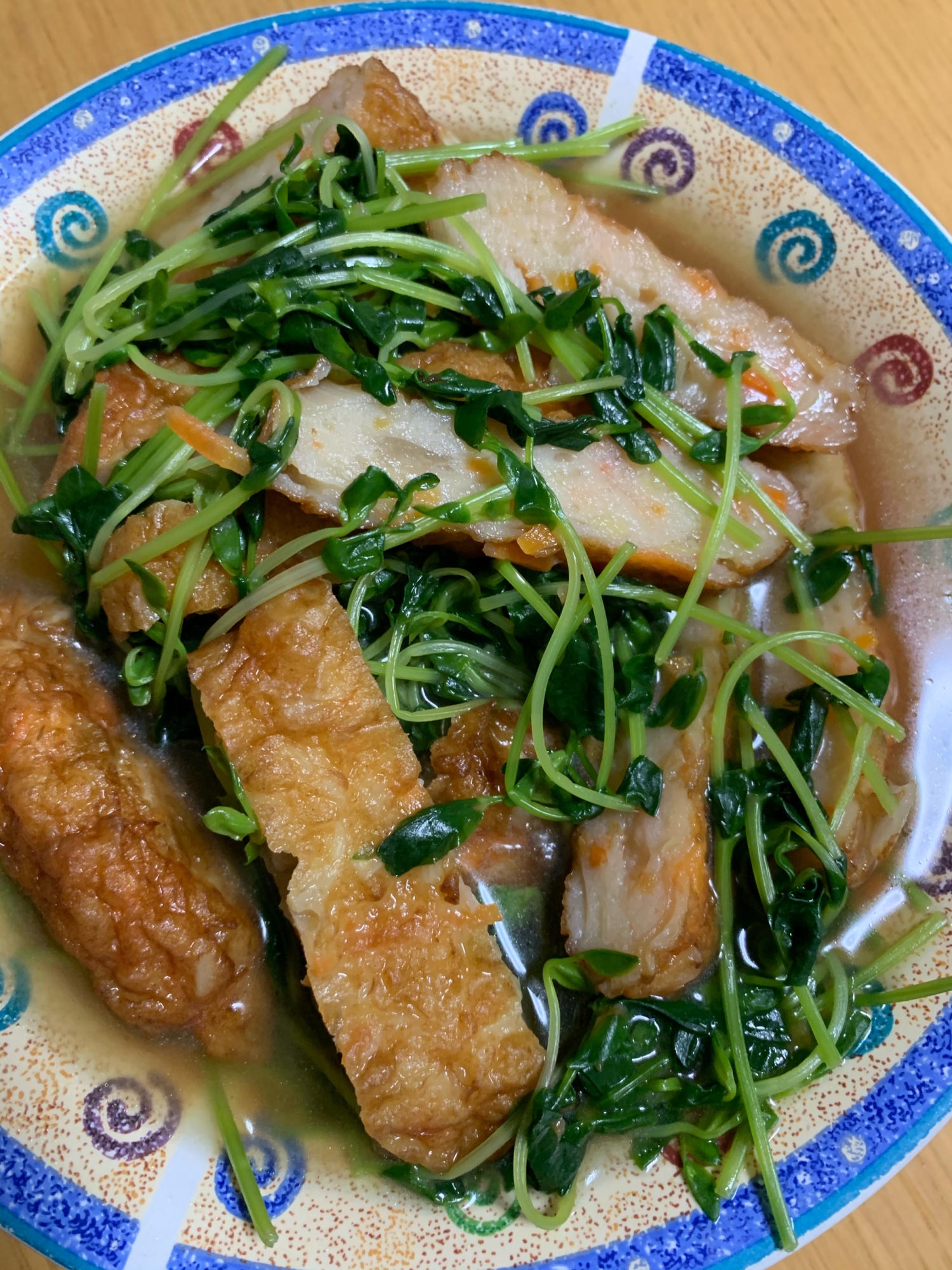 さつま揚げと豆苗の煮物