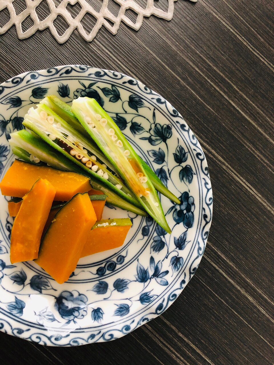 チンして冷やして☆かぼちゃとオクラの副菜