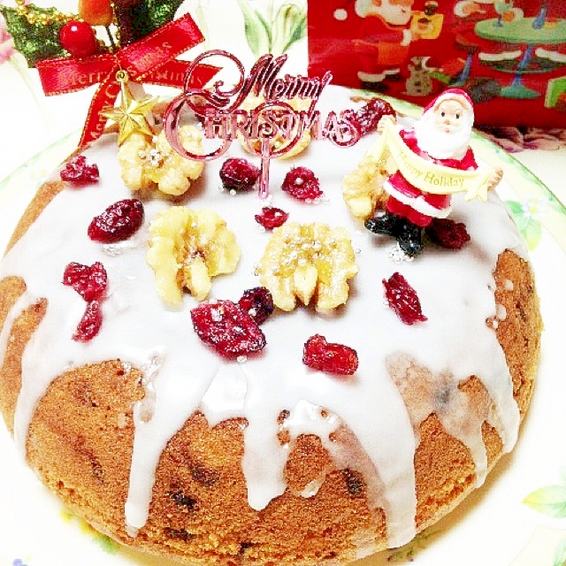 炊飯器で、クリスマス用パウンドケーキ