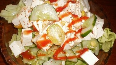 豆腐の夏野菜ケチャップマヨネーズサラダ