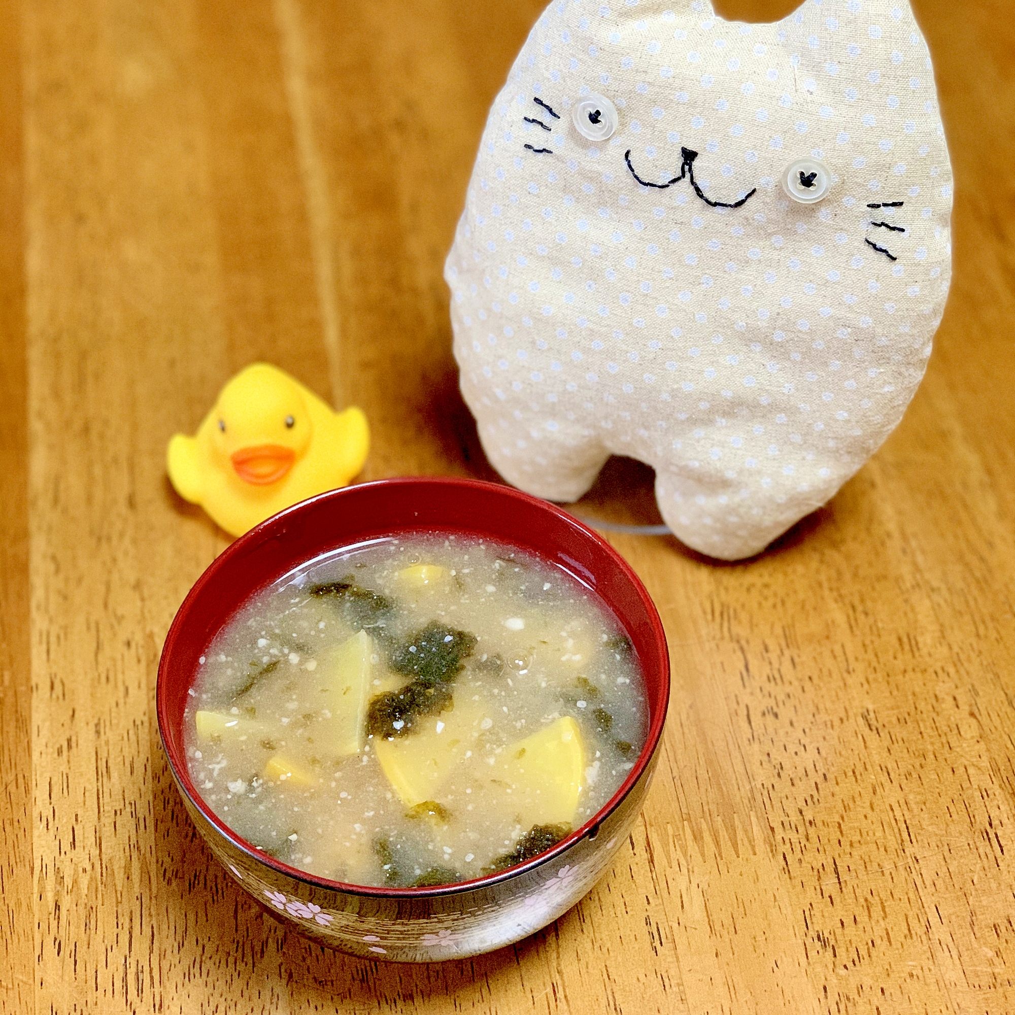 カブと海苔の味噌あんかけスープ