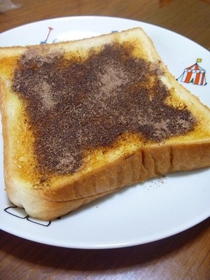 朝食に甘いものを　食パンでココアパン