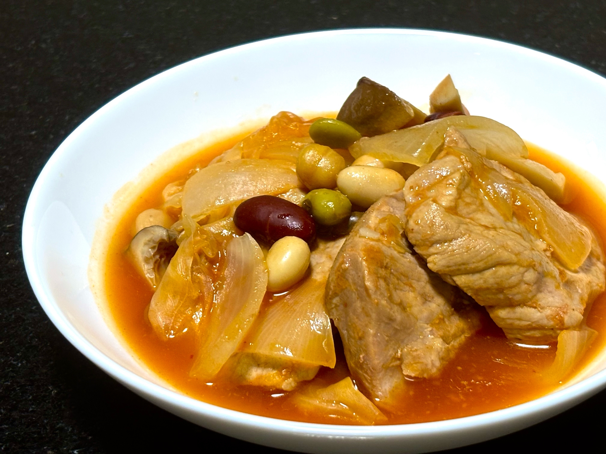 炊飯釜で！一皿で栄養〜豚肉スープ