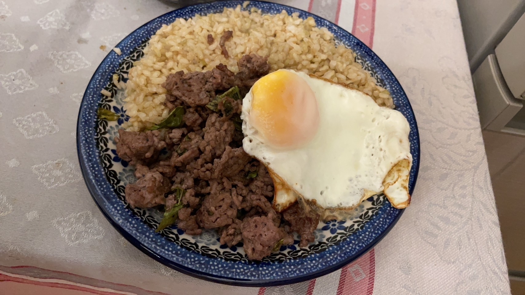 タイバジルと合挽き肉の炒め物⭐ガパオライス風