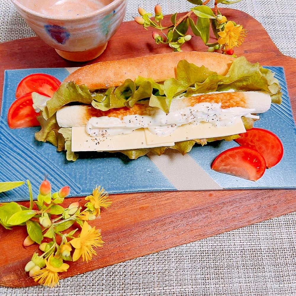 激安！節約！竹輪とチーズのコッペパン