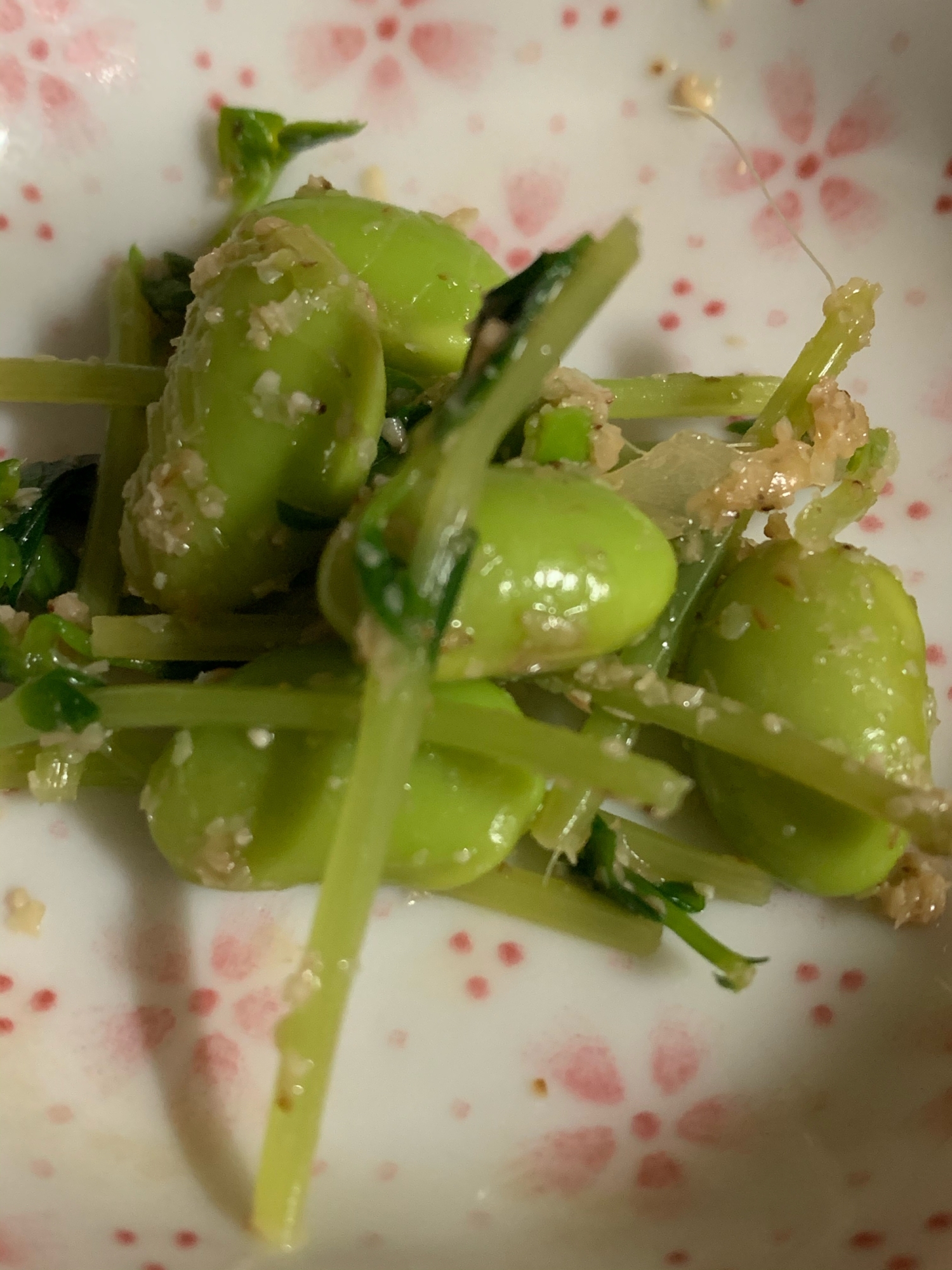 水菜と枝豆の胡麻和え