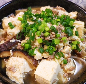 豆腐挽肉蕎麦