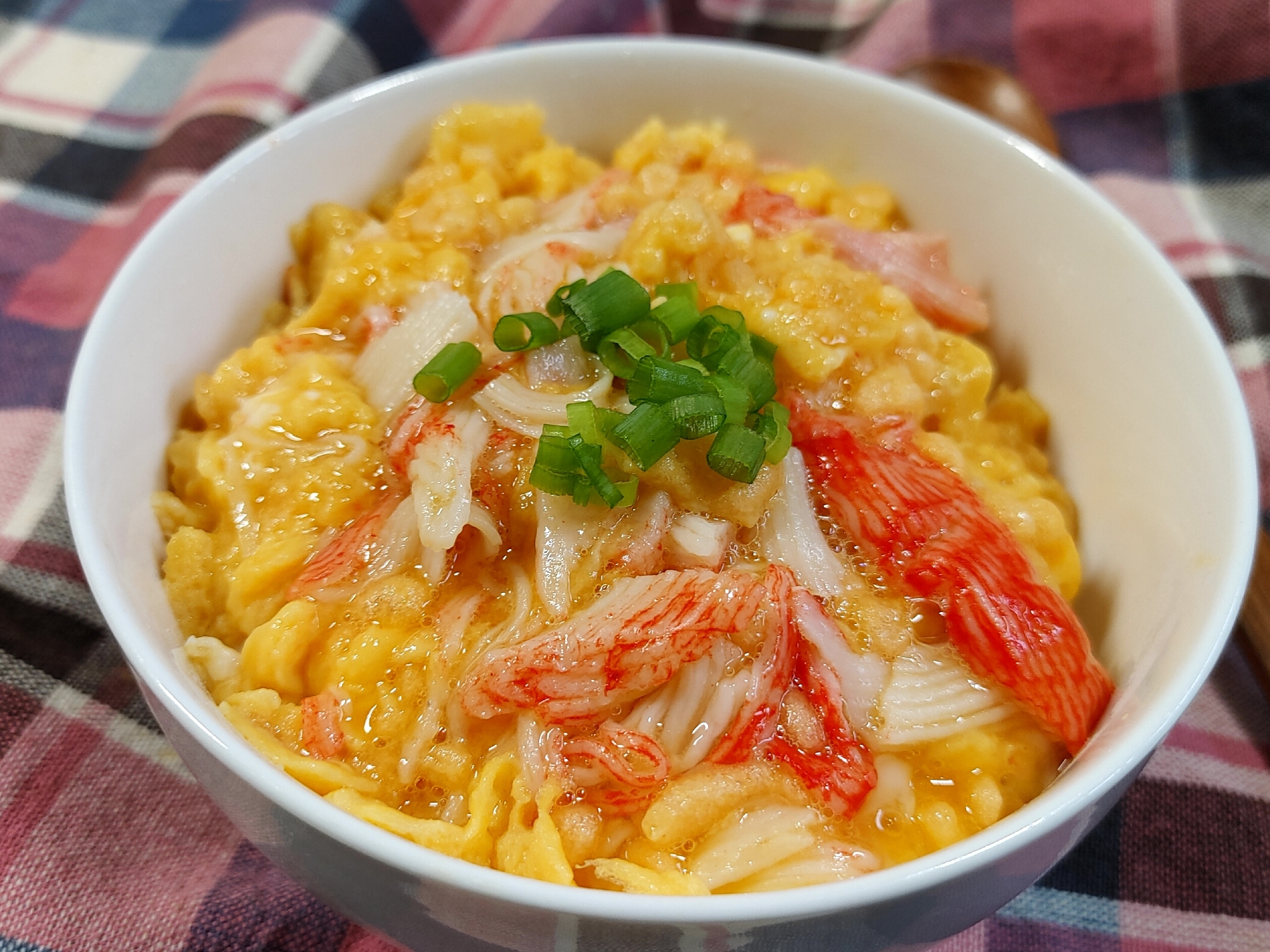 おひとり様の〜かに天玉丼