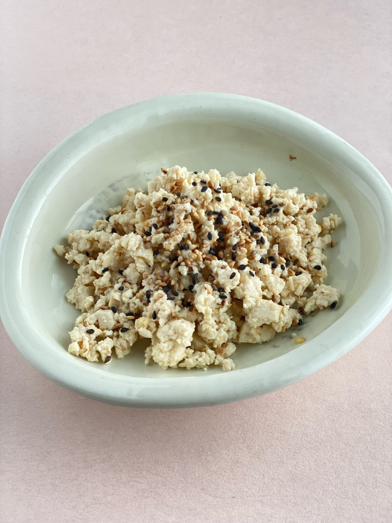 木綿豆腐の白だし煮からのそぼろ風